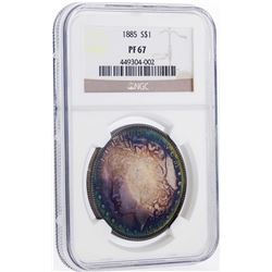 RARE 1885 $1 Morgan Silver Dollar Coin NGC Graded PF67