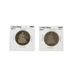 1858 and 1858-O Silver Seated Liberty Half Dollar Coin Set
