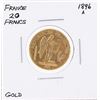 Image 1 : 1896A 20 Francs France Gold Coin