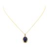 Image 2 : 14KT Yellow Gold 8.10ct Sapphire and Diamond Pendant with Chain