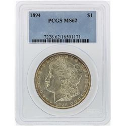 1894 $1 Morgan Silver Dollar Coin PCGS Graded MS62