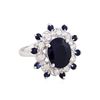 Image 1 : 14KT White Gold 5.94ct Sapphire and Diamond Ring