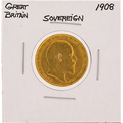 1908 Great Britain Gold Sovereign Coin