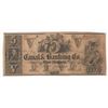 Image 1 : 1800s $5 The New Orleans Canal & Banking Co Obsolete Bank Note