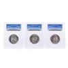Image 1 : Set of (3) 1961-D Franklin Half Dollar Coins PCGS MS64 & MS64FBL