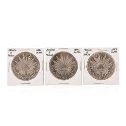 Set of (3) 8 Reales Mexico Silver Coins