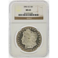 1892-CC $1 Morgan Silver Dollar Coin NGC Graded MS65