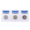 Image 1 : Set of (3) Franklin Half Dollar Coins PCGS Graded MS65