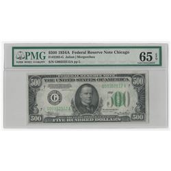 1934A $500 Federal Reserve Note Chicago PMG Gem Uncirculated 65EPQ