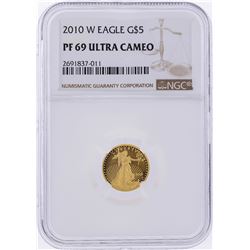 2010 $5 American Gold Eagle Coin NGC Graded PF69 Ultra Cameo