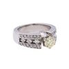 Image 1 : 14KT White Gold 1.30ctw Fancy Light Yellow and White Diamond Engagement Ring