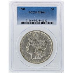 1886 $1 Morgan Silver Dollar PCGS Graded MS64