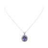 Image 2 : 14KT White Gold 5.68ct Tanzanite and Diamond Pendant with Chain