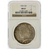 Image 1 : 1924 $1 Peace Silver Dollar Coin NGC Graded MS67