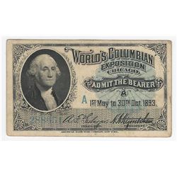 1893 World's Columbian Exposition Chicago Ticket