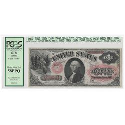 1875 $1 Legal Tender Note PCGS Graded 58 PPQ