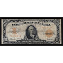 1922 $10 Large Gold Certificate Note
