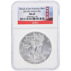 2013-S $1 American Silver Eagle Coin NGC Graded MS69