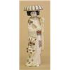 Image 1 : CARVED AND POLYCHROMED IVORY FIGURE OF A GEISHA, Japanese. Signed. The walking female wearing a...