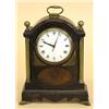 Image 1 : REGENCY BRASS MOUNTED MAHOGANY AND BURL BRACKET CLOCK, English. Circa 1830. The 4" white enamel...