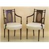 Image 1 : PAIR OF GEORGE III/IV MAHOGANY ARM CHAIRS, English. 19th Century. Each with double top rail abo...