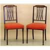 Image 1 : PAIR OF REGENCY STYLE INLAID MAHOGANY SIDE CHAIRS, By Maple & Co. Stamped. Each shaped top rail...