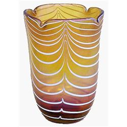 FINE TIFFANY FAVRILE GLASS VASE, American. Circa 1897. Signed Louis C. Tiffany Favrile H3433 an...