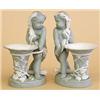 Image 1 : FINE PAIR OF MINTON PAINTED PARIAN FIGURAL VASES, English. Date mark for 1867. Impressed marks....