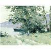 Image 1 : ANDRE GISSON (French. Born 1910), "Landscape with Figures". Signed Gisson l/l., Oil on Canvas...