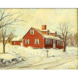 GUY WIGGINS (American. 1883-1962), "Up Country". Signed Guy Wiggins N.A., titled and inscribed...