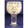 Image 1 : FOURTEEN OVERLAID TINTED GLASS GOBLETS, Each bowl cut to clear with thumbprints and vines above...