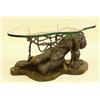 Image 1 : LA VERNE PATINATED BRONZE AND GLASS LOW TABLE, American. Limited special order. Signed. "Persep...