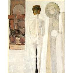 BERNARD DUFOUR (French. Born 1922), "Nu De Dos Debout Entre Jambes Noir." Signed Bernard Dufour...