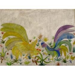 HENRI MAIK (French. Born 1922), "Meeting". Signed Maik and dated '64 l/r. Also signed, inscribe...