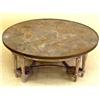 Image 1 : LA VERNE BRONZE AND PEWTER LOW TABLE TOP, American. Signed. In the "Chan" pattern. Raised on a...
