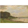 Image 1 : TEODOR BILLING (Swedish. 1817-1892), "Lake in Wooded Landscape". Signed T. Billing and dated 81...