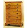 Image 1 : CHIPPENDALE MAPLE TALL CHEST OF DRAWERS, American. New England. 18th Century. The molded cornic...
