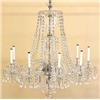 Image 1 : LOUIS XV STYLE EIGHT LIGHT GLASS CHANDELIER, The baluster standard with canopy and bowl, suppor...