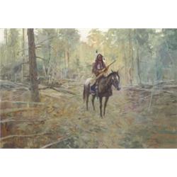 CARL HANTMAN (American. Born 1935), "Solitude". Signed Carl Hantman and dated 79 l/r., Oil on...