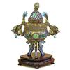 Image 1 : VERY FINE SILVER, FILIGREE AND ENAMEL KORO AND COVER, Chinese. .925 Fine. The globular body ins...