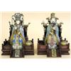 Image 1 : IMPRESSIVE PAIR OF CLOISONNE ENAMEL AND IVORY FIGURES, Chinese. Of an emperor and empress, each...