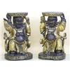 Image 1 : SUPERB PAIR OF CARVED, EBONIZED AND GILT FIGURAL STANDS, Chinese. 18/19th Century. Each figure...