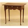 Image 1 : QUEEN ANNE STYLE OAK SIDE TABLE, American. 19th Century. The rectangular top with rounded corne...