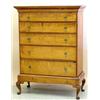 Image 1 : GOOD QUEEN ANNE MAPLE CHEST ON STAND, American. New England. 18th Century. In two parts: the up...