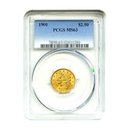 1900$2.50LibertyGOLDQuarterEaglePCGSMS63