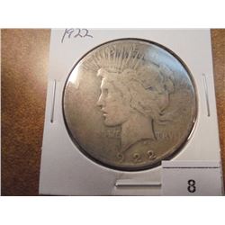 1922 PEACE SILVER DOLLAR
