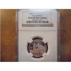 2005-S SILVER CALIFORNIA QUARTER NGC  PF69