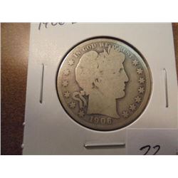 1906-D BARBER HALF DOLLAR