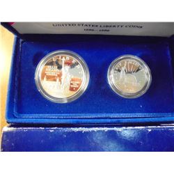 1986-S STATUE OF LIBERTY 2 COIN PROOF SET