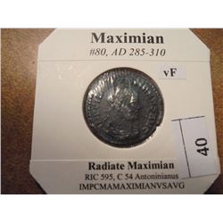 285-310 A.D. MAXIMIAN ANCIENT COIN VERY FINE